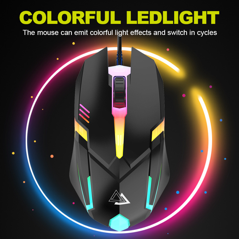 Luminous Keyboard Mouse game wired keyboard mouse set RGB luminous single keyboard neutral packaging cross-border foreign trade