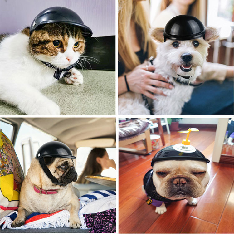 Pet Helmet New Motorcycle Helmet Dog Cat Accessories Pet Toy Hat Headwear Factory Outlet