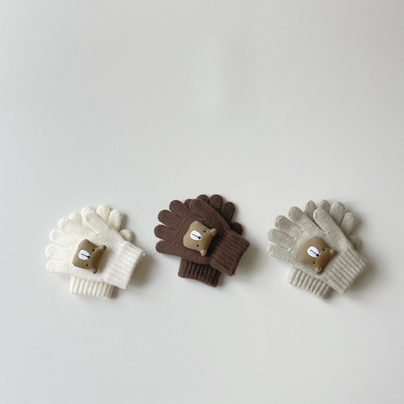 2-8 years old ~ Winter Children's gloves cute five finger warm infant boys girls kids Boys Girls baby