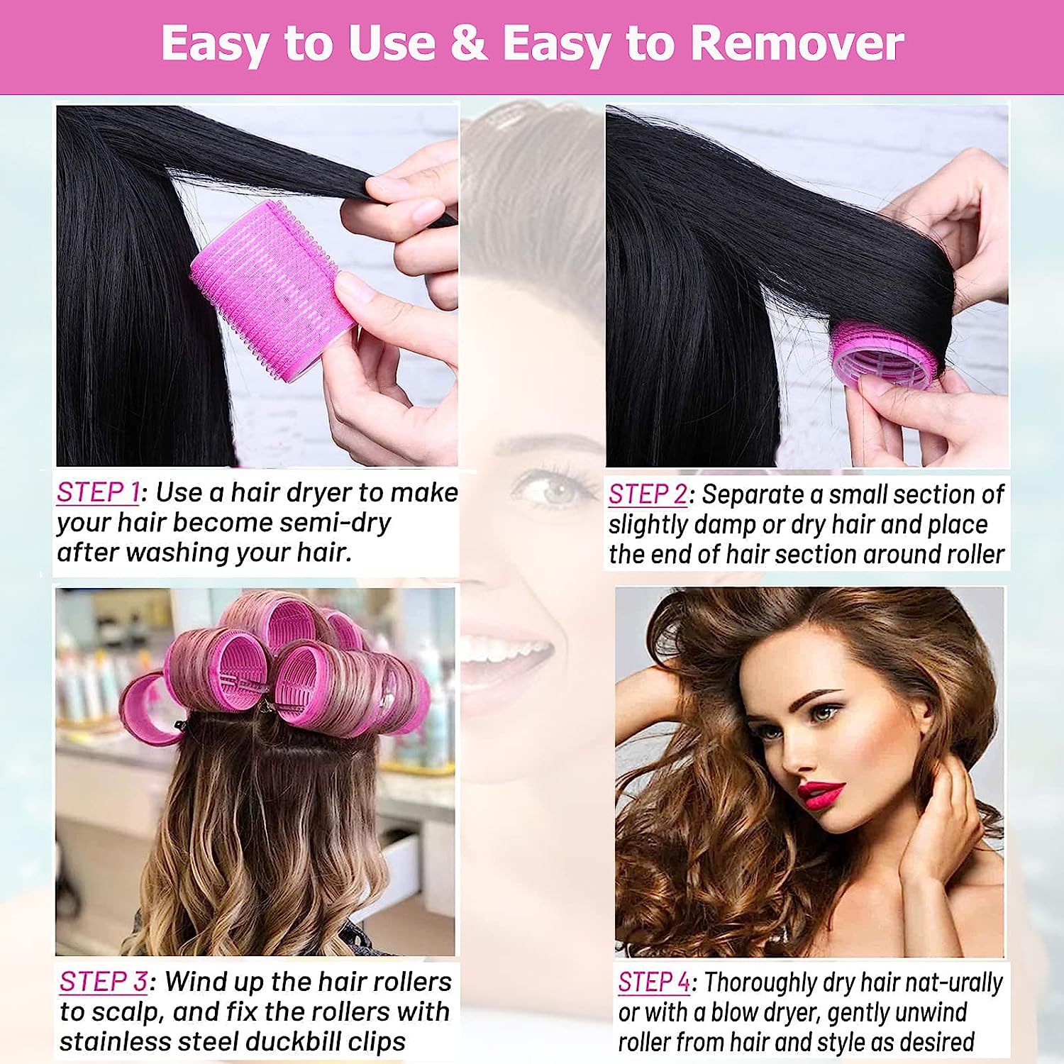 Amazon Hot Selling Curly Hair Artifact Air Bangs Curly Hair Roller Eight-character Lazy Pear Hair Roller Self-adhesive Hair Roller