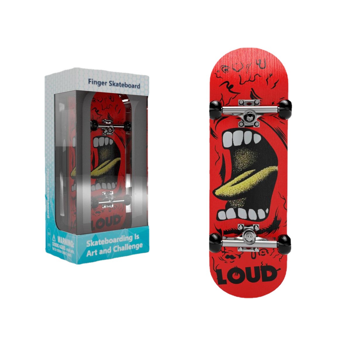 Fingertip bearing wheel sleeve Maple skateboard mini novelty toy novice double rocker indoor desktop game cross border