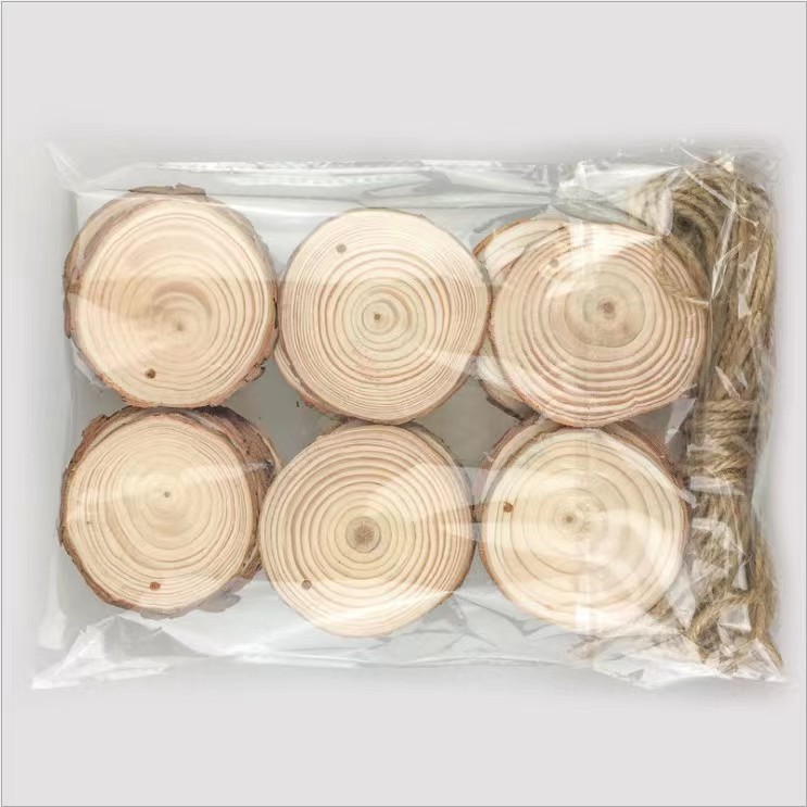 Perforated A round wood chip round wood chip diy polished annual ring pine wood chip shooting props background wall decoration