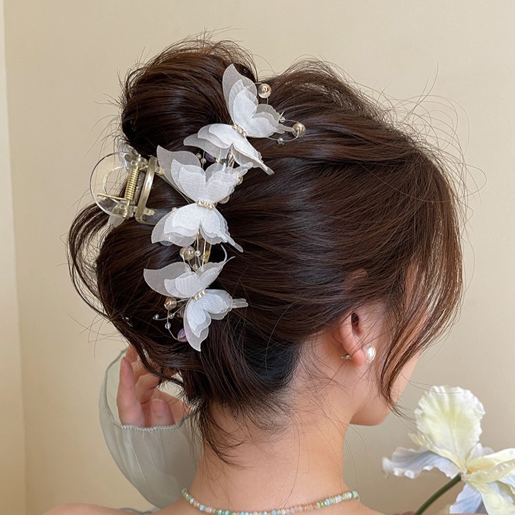 Butterfly Clip Women's Large 2024 New High-end Sweet Hairpin Back of Head Hair Clip Headwear Shark Clip