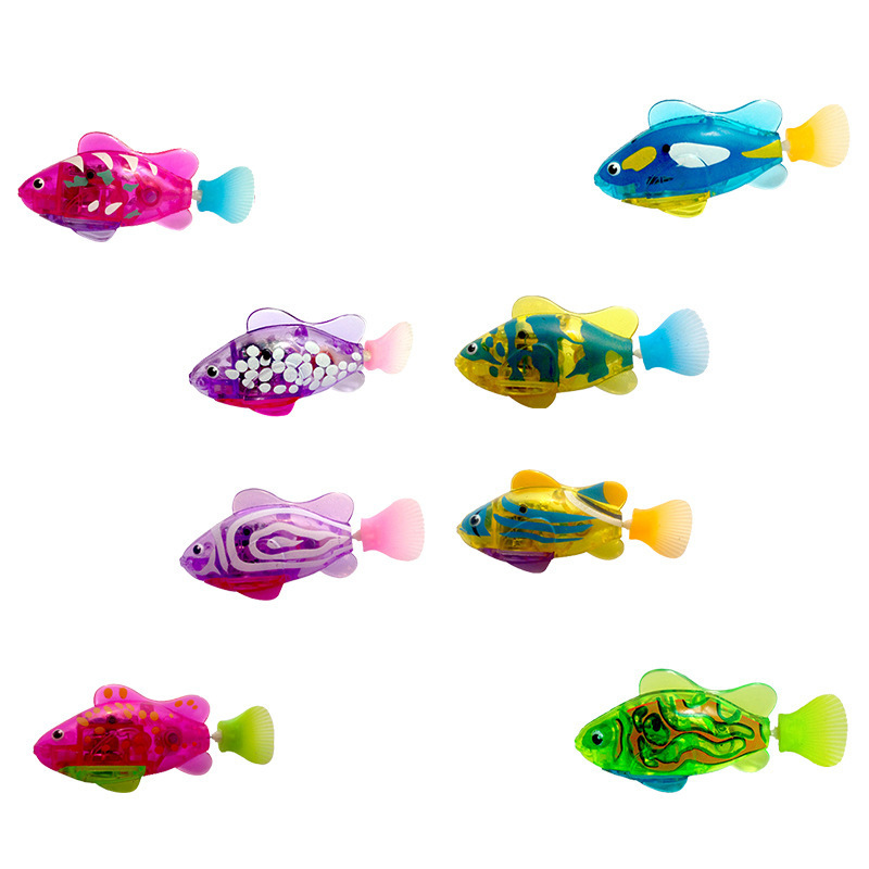Cross-border wholesale electronic luminous fish bath toy baby watch pet water without feeding toy fish