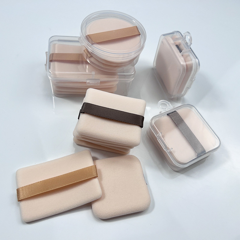 The third generation of big-name flat for high density short velvet ultra-thin rectangular makeup powder cake air cushion double-sided flocking powder puff