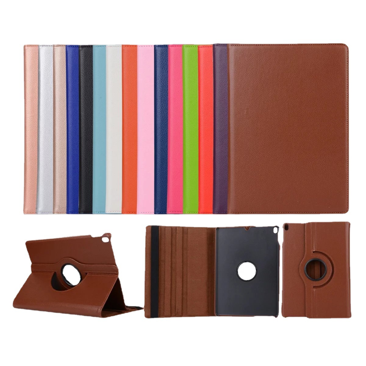 2022iPad10 protective cover 360 degrees rotating mini56 leather case new 11 lychee pattern Air45 bracket shell factory batch