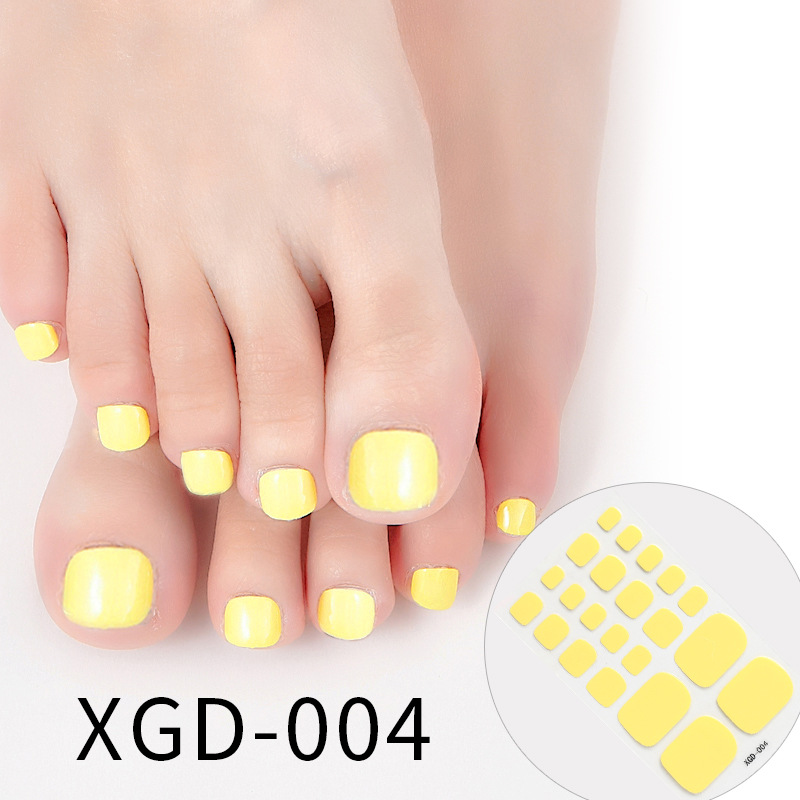 Cross-border ins foot stickers nail stickers full solid color 3D toenail stickers nail oil film