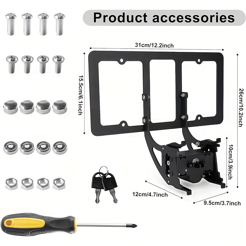 Suitable for Tesla model3/Y US gauge anti-theft lock license plate bracket Huanxin version model3 license plate bracket