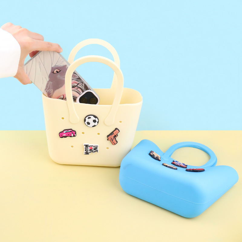 Hole Portable Vegetable Basket Handbag Beach Storage Bag Handbag Fashion Children Mini Hole Bag