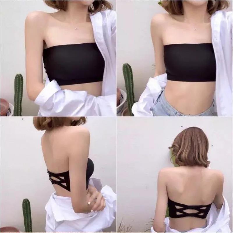 Cross-border strapless strapless strapless strapless strapless strapless seamless Ice Silk wrap chest breathable anti-running light-breasted non-rimless underwear for women