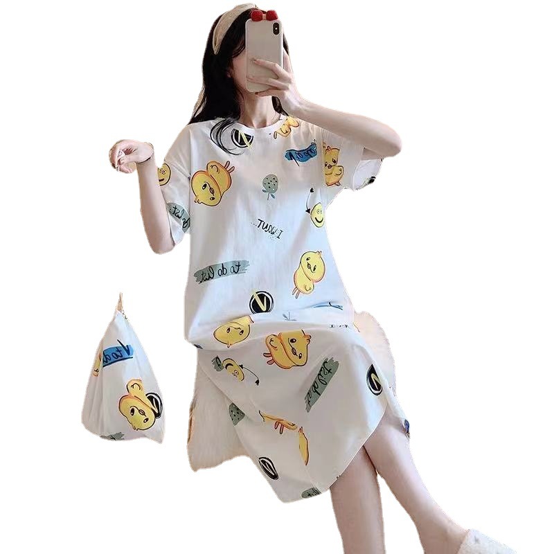 Pajamas Women's Summer Korean-style ins Spring and Autumn Student Home Clothes Cute Thin Short-sleeved Loose Pregnant Women's Pajamas Summer