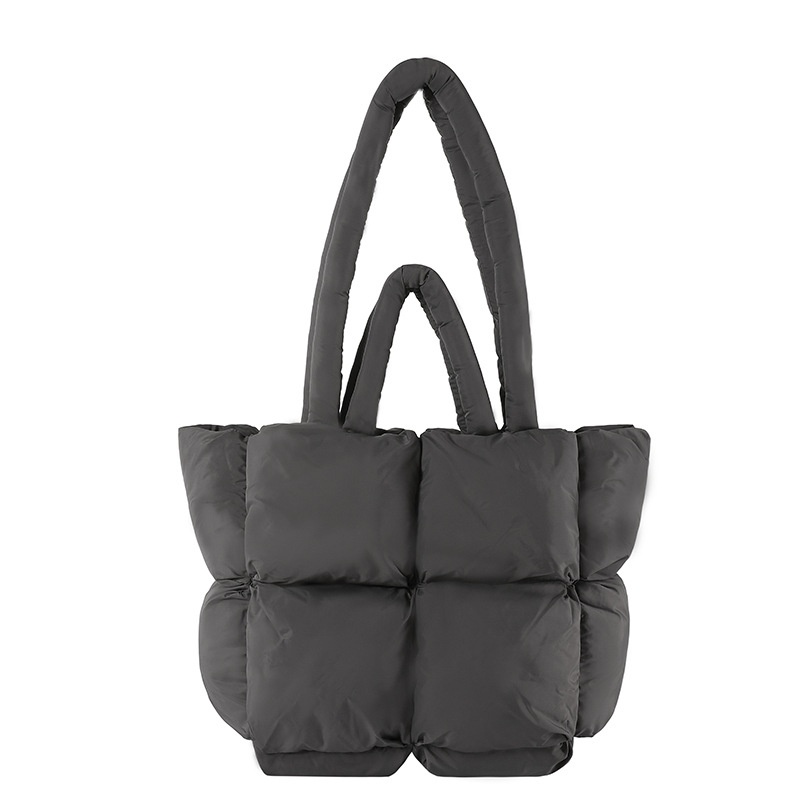 Women's Korean-style fashionable down cotton-padded bag 2023 new simple handbag casual fashionable all-match shoulder messenger bag