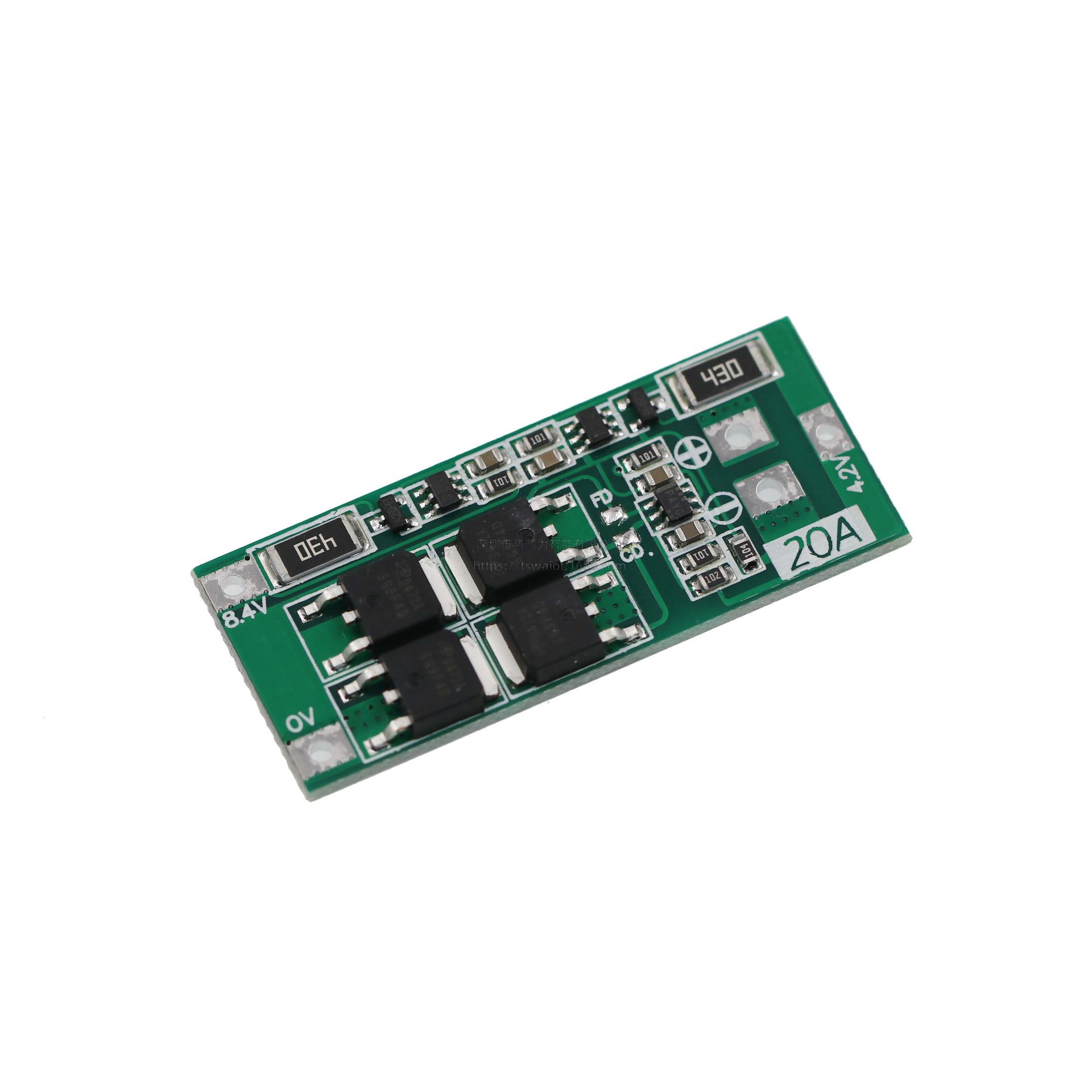 2 strings of 7.4V 8.4v 18650 lithium battery protection board optional with balanced 20A current
