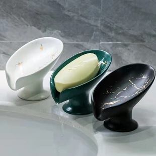 Light Luxury Ceramic Soap Dish Drain Soap Box Drain Dish No Water Storage Storage Dish Household Hotel Creative Dish