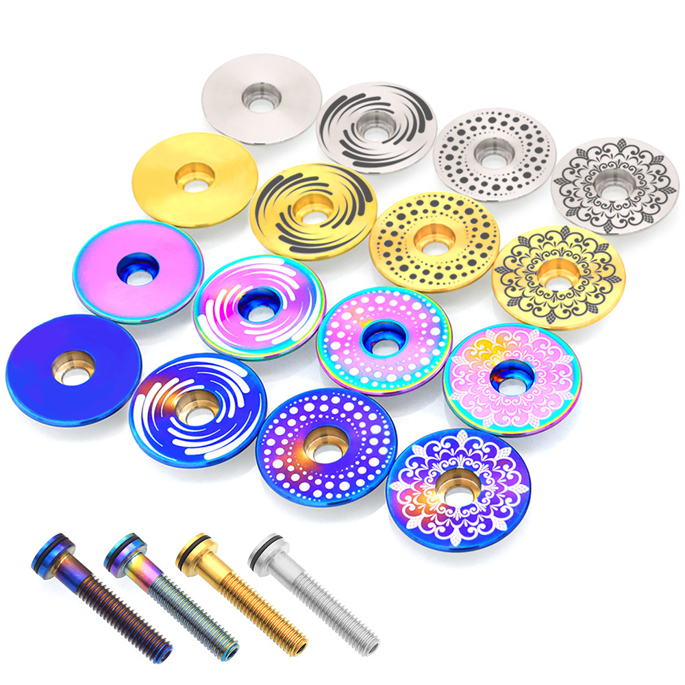 Mountain road bike titanium alloy screw disc brake handle vertical disc brake seat fixing screw oil cylinder head