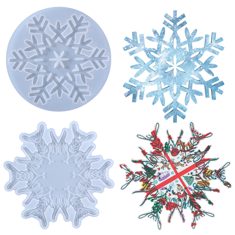 Yu Meiren diy Crystal Drop Glue Mold Snowflake Hanging Decoration Coaster Multi-purpose Silicone Mold Amazon Hot Push