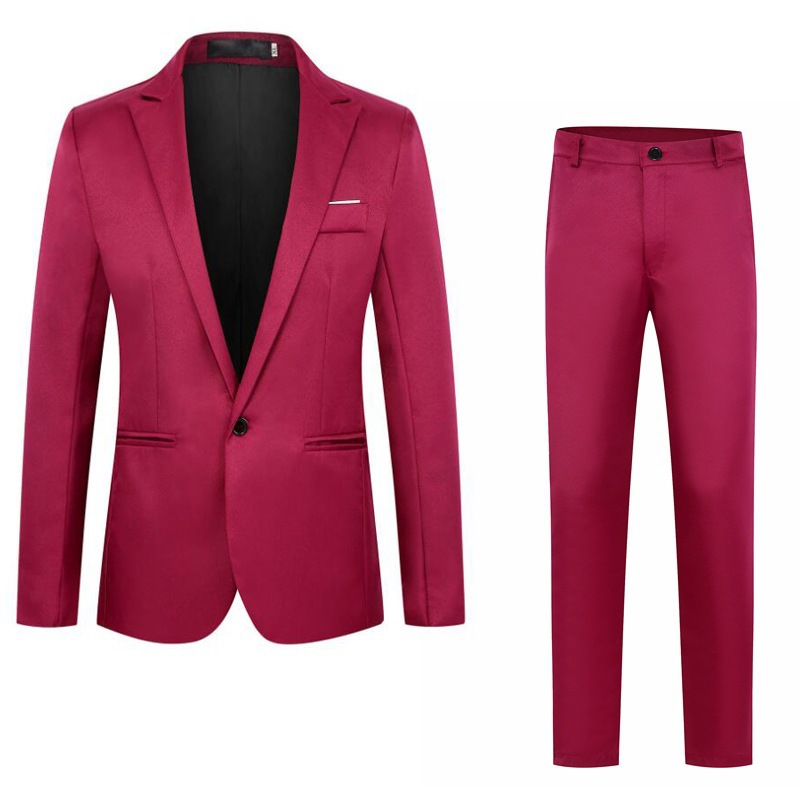 2024 foreign trade new men's fashion business slim suit suit Amazon men's casual suit two-piece suit