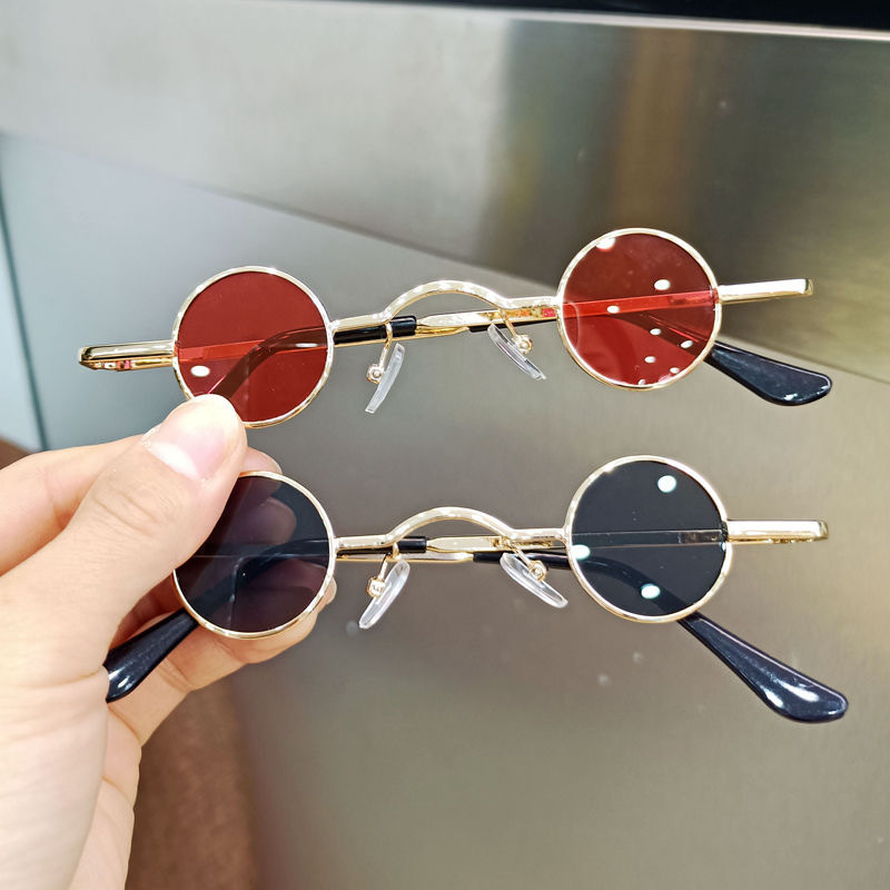 Children's Sunglasses Fashion Girl's Retro Small Round Frame Prince's Mirror Performance Style Sunglasses Men's Handsome Baby's Glasses