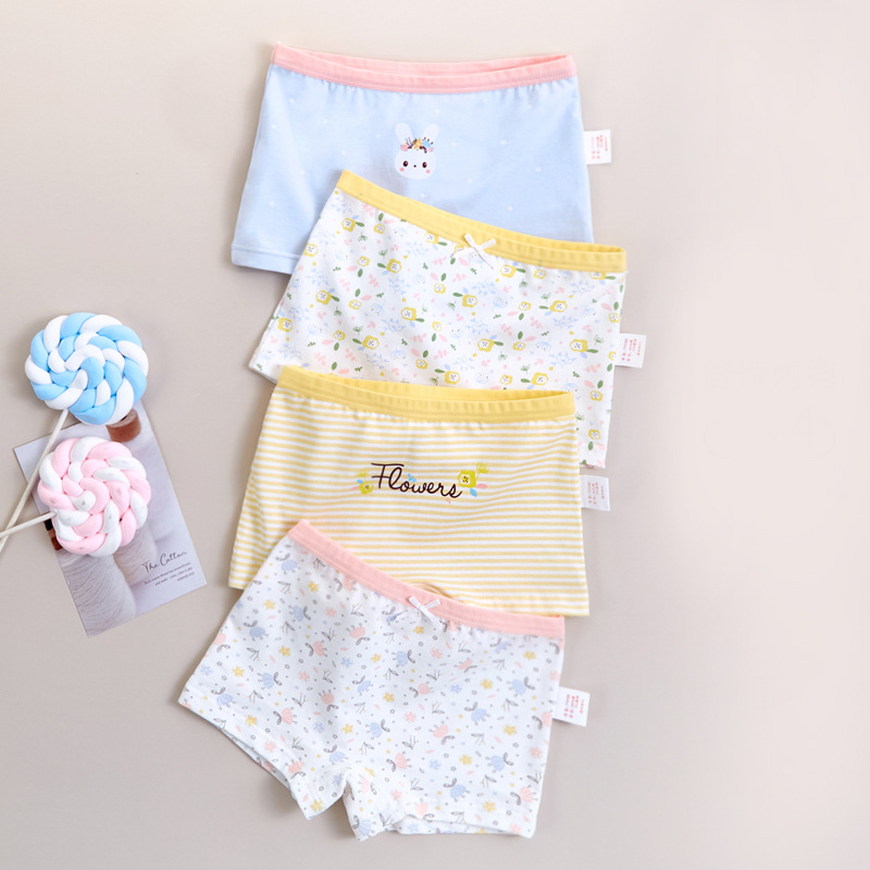 Girls Underwear Children's Boxers Cartoon Children's Wear Boxers Small Medium and Large Children's Underpants Girls Underwear Baby Cotton