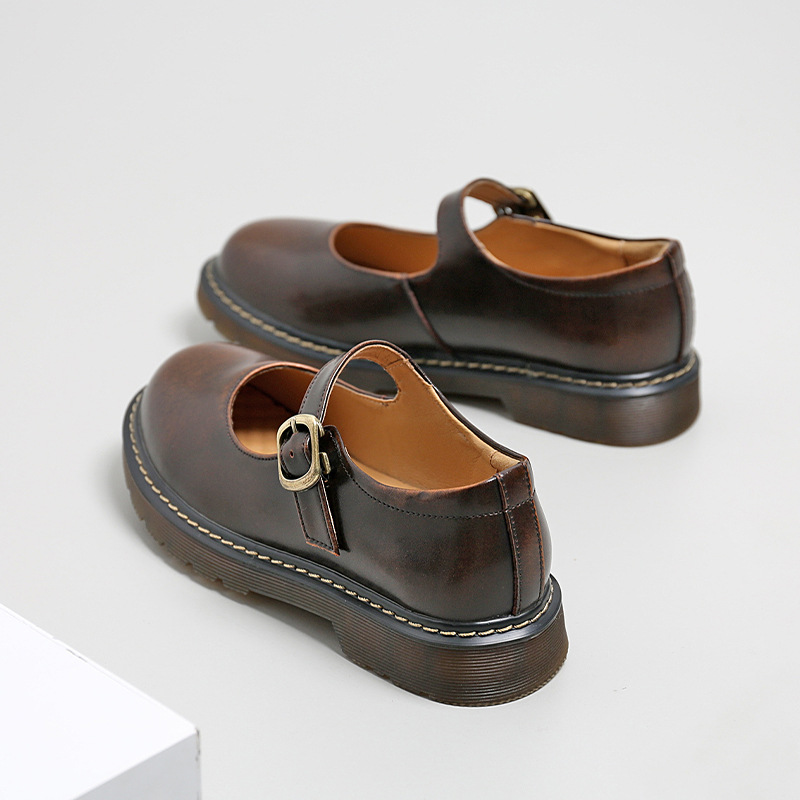2021 beautiful foot power Spring and Autumn new preppy style Mary Jane shoes Japanese single-layer shoes fashion round toe flat jk single-layer shoes