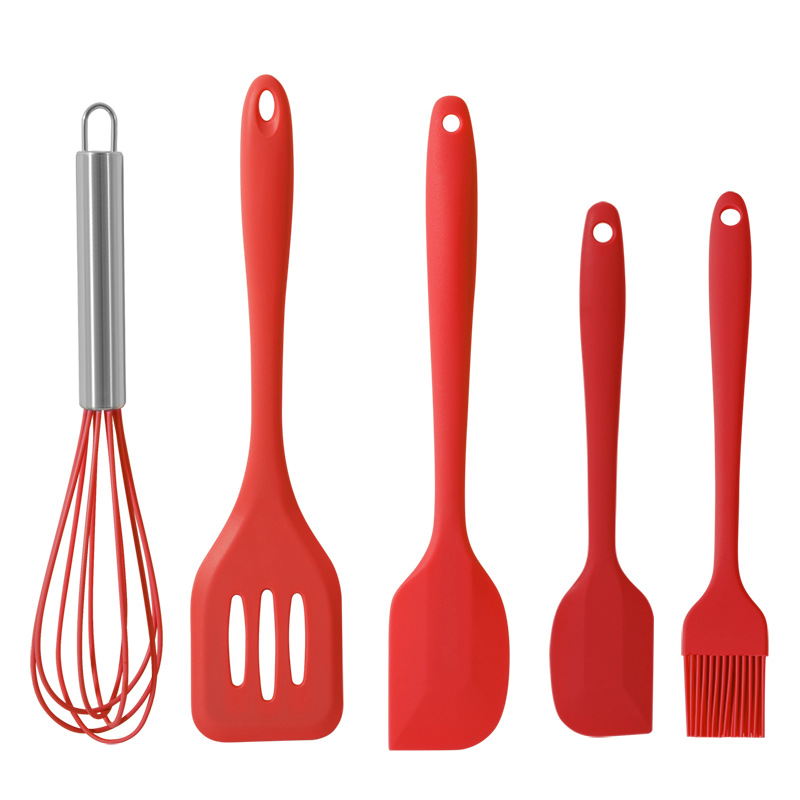 Silicone Spatula five-piece silicone scraper oil brush egg beater baking tool silicone scraper 5-piece kitchenware