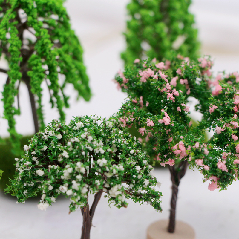 Miniature garden mini simulation landscape tree plastic building model tree OB11 micro landscape scene production materials