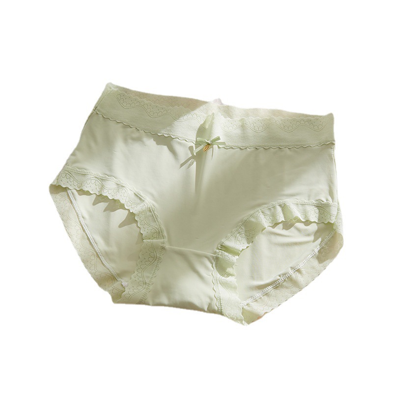 New Ice Silk Women's Underwear Non-marking Mid-waist Pure Cotton Breathable Briefs Ultra-thin Silky Breathable Girls' Underwear