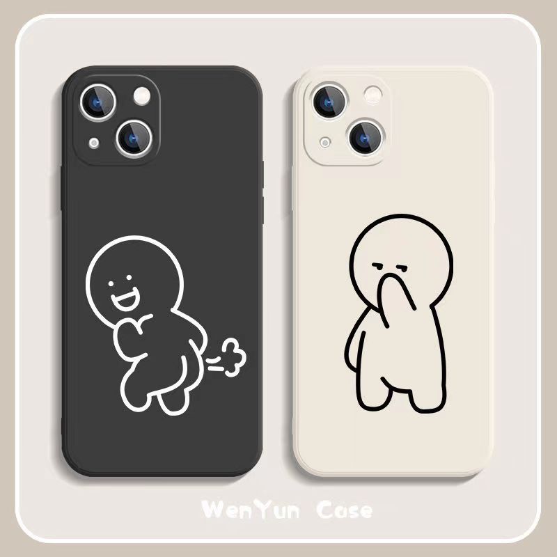 火柴人蘋果14/15情侶手機殼iPhone13惡搞12Promax軟11直邊XR全包8