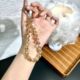 [transparent brown] crystal water drop bracelet (free transparent clip)