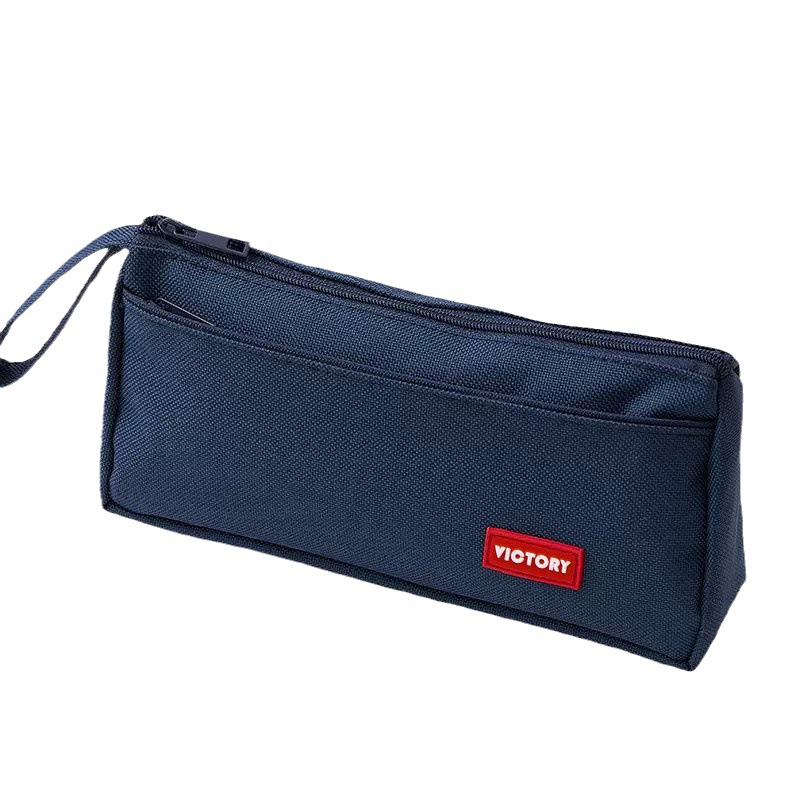 Korean style simple large capacity pencil case oxford cloth stationery bag student solid color simple pencil case stationery bag wholesale