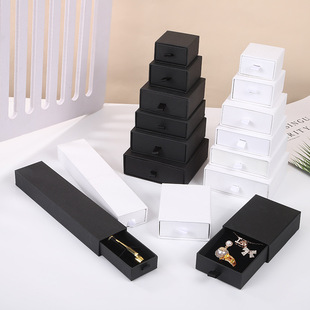 in stock fashion jewelry packaging box craft paper drawer gift box necklace earrings ring storage box wholesale