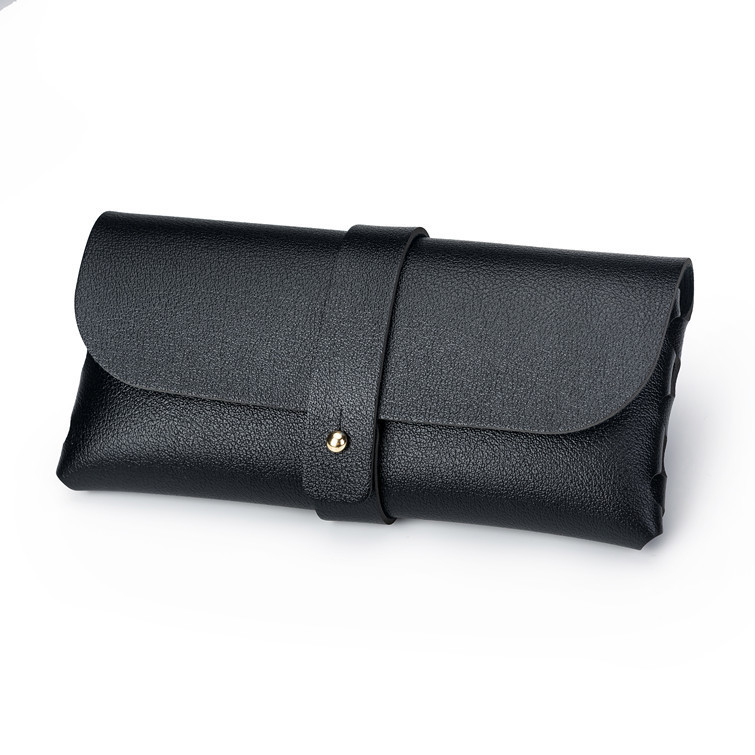 Factory Batch Glasses Case Glasses Bag Leather Nail Buckle Soft Bag Sunglasses Sunglasses Case Compression Resistant Printable logo Simple