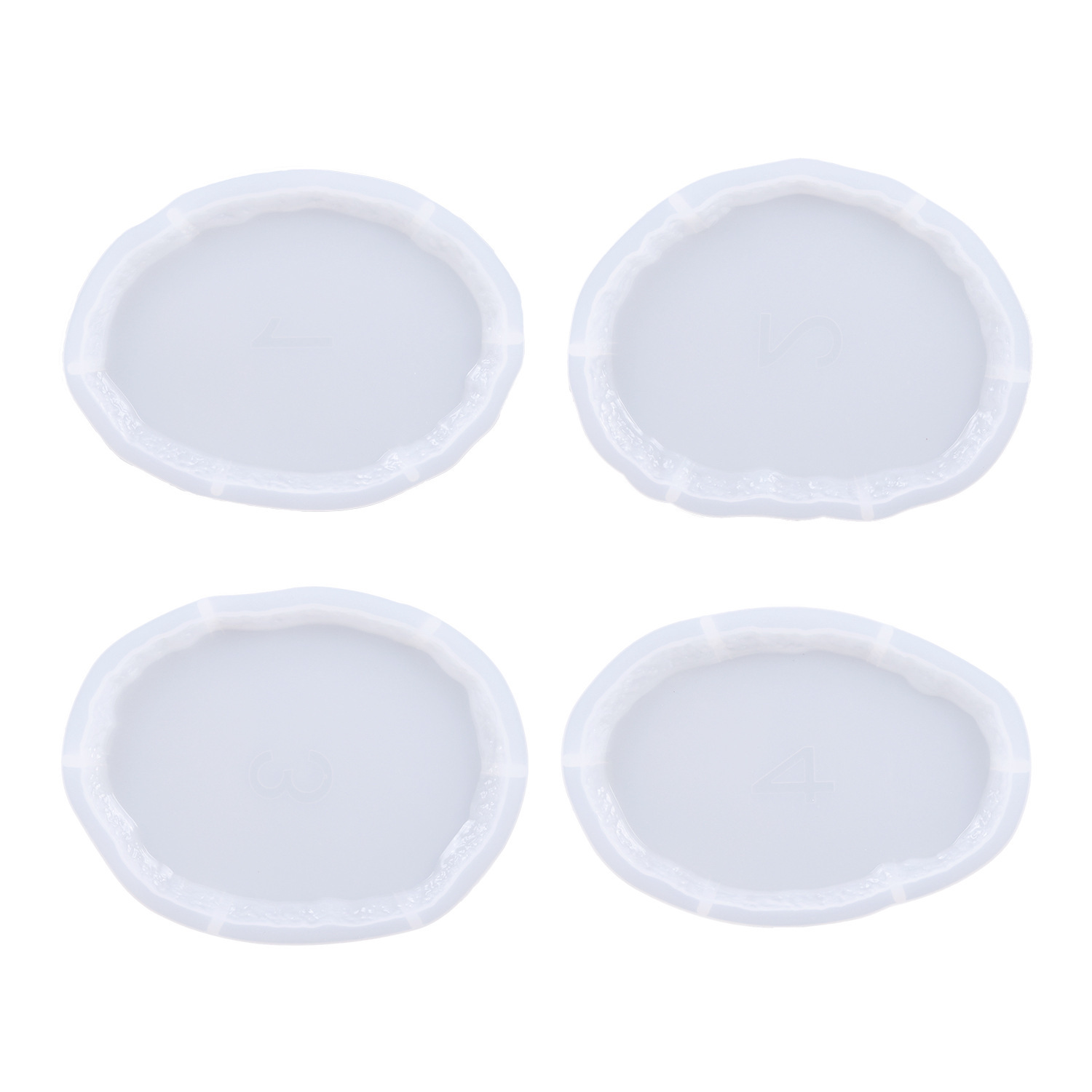 diy crystal drop glue epoxy resin mine edge irregular coaster Box coaster set mirror silicone mold