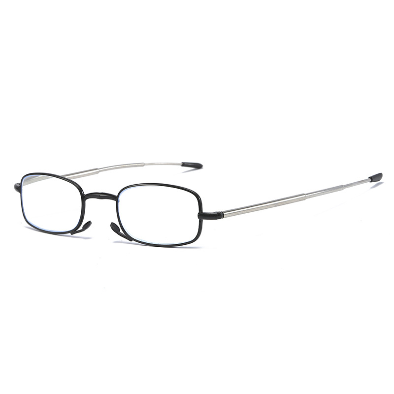 Zinc Alloy antenna telescopic belt with zipper bag anti-blue light folding one-piece delivery running Jianghu presbyopic glasses