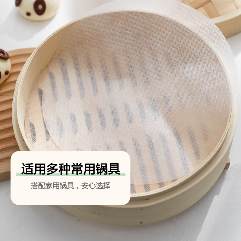 Factory direct supply household food grade high temperature resistant baking paper steamed buns are not easy to stick disposable double-sided steamer cloth