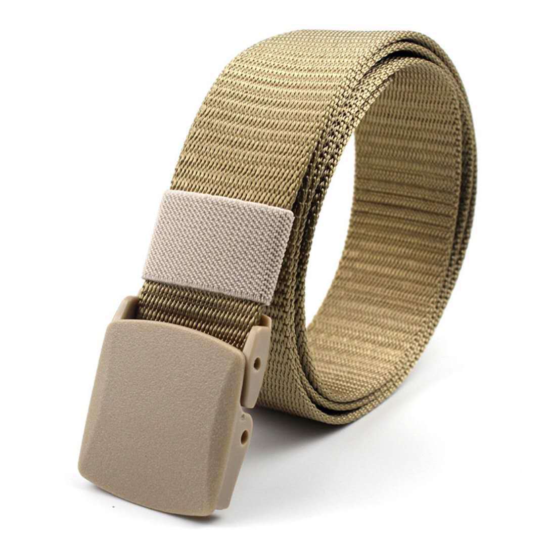 Lightweight nylon belt plastic steel buckle non-porous tank pattern outdoor military fan tactical outdoor belt canvas pants belt