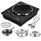 5000W Touch Screen Black Concave [Send Non-stick Soup Pot Steaming Lattice Pot Cover Shovel Spoon]]