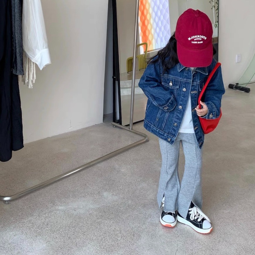 Girls' 2023 autumn new children's clothing children's Korean-style flared pants casual all-matching trousers baby fashionable fashionable pants