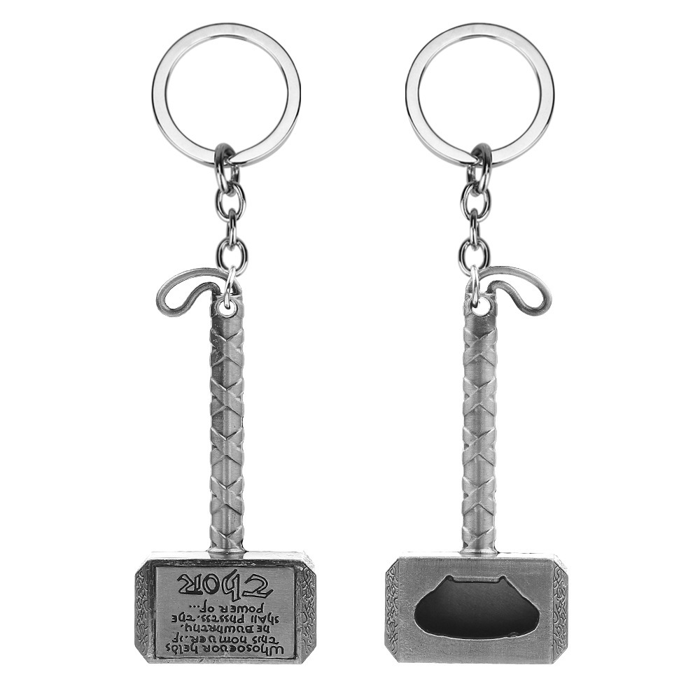 Cross-border Amazon New Products List European and American Film and Television Avengers Around Thor's Hammer Keychain Bottle Opener