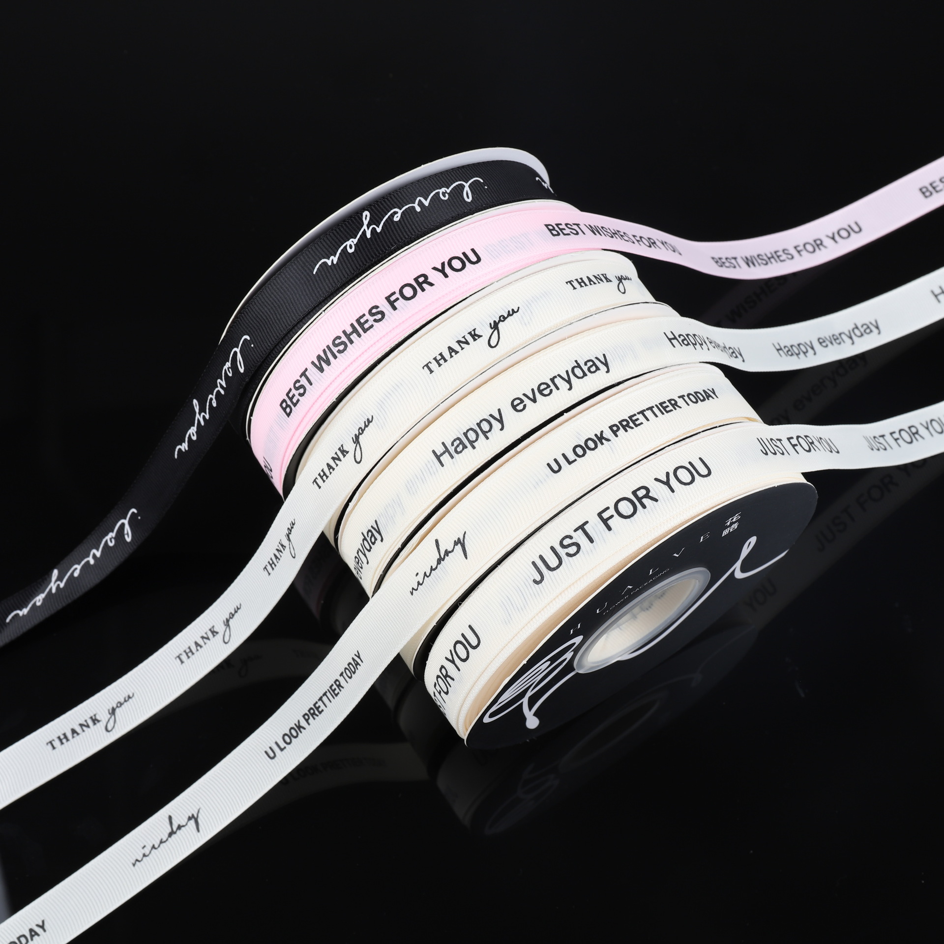 Ins Style White Thread Flower bouquet Gift Box Ribbon Floriculture Packaging Gift Strap Internet Celebrity Simple Ribbon 1.5cm