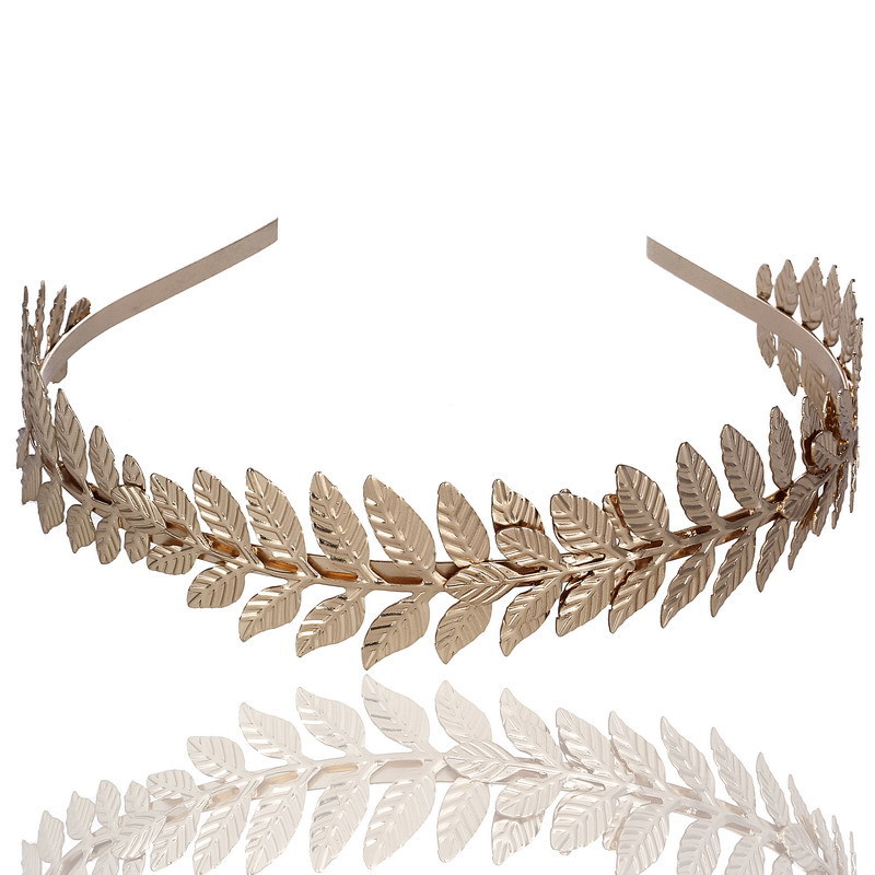 Kajiatong European and American Leaf Headband Hair Accessories Baroque Bridal Crown Headband Wedding Accessories Christmas Gift