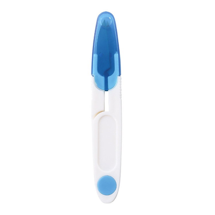 U-Shaped Spring Yarn Shear Household Transparent Cover Safety Small Scissors Edge Cutting Fishwire Shear Cross Stitch Sewing Scissors