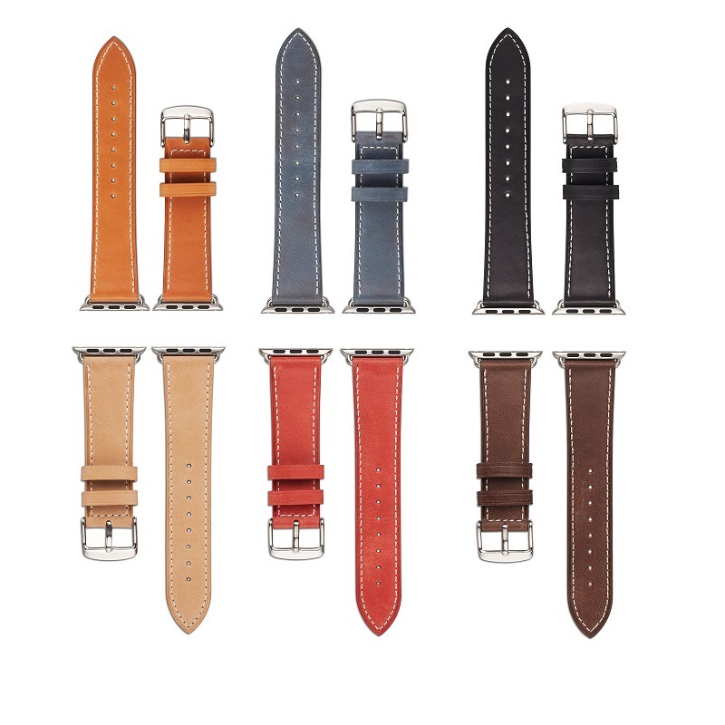 For apple watch Strap apple watch Leather Strap iwatch7654321 Top Layer Cowhide Strap
