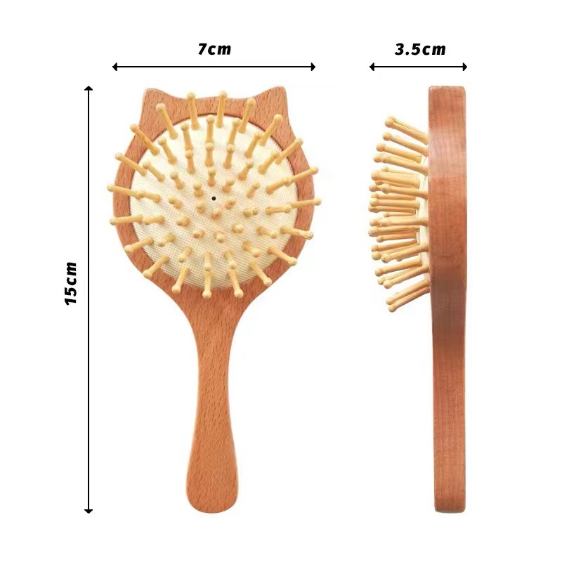 Beech air bag comb massage air cushion comb portable Shunfa student home anti-static cute cartoon style wooden comb