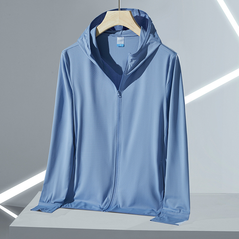X YKK zipper UPF50 + summer sun protection clothing men's ice silk knitted long sleeve lovers skin clothing women