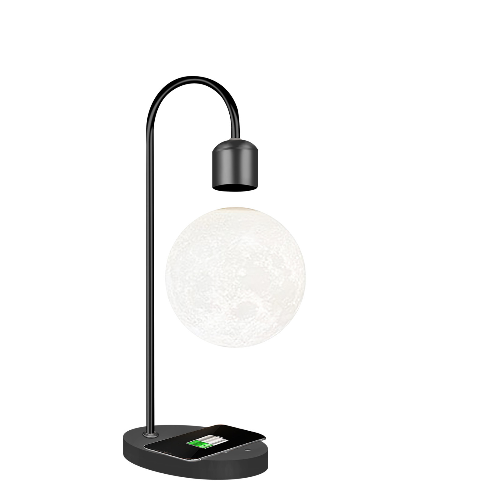 Suspended moon lamp 3D printing integrated seamless creative magnetic suspension moon table lamp home decoration LED night light