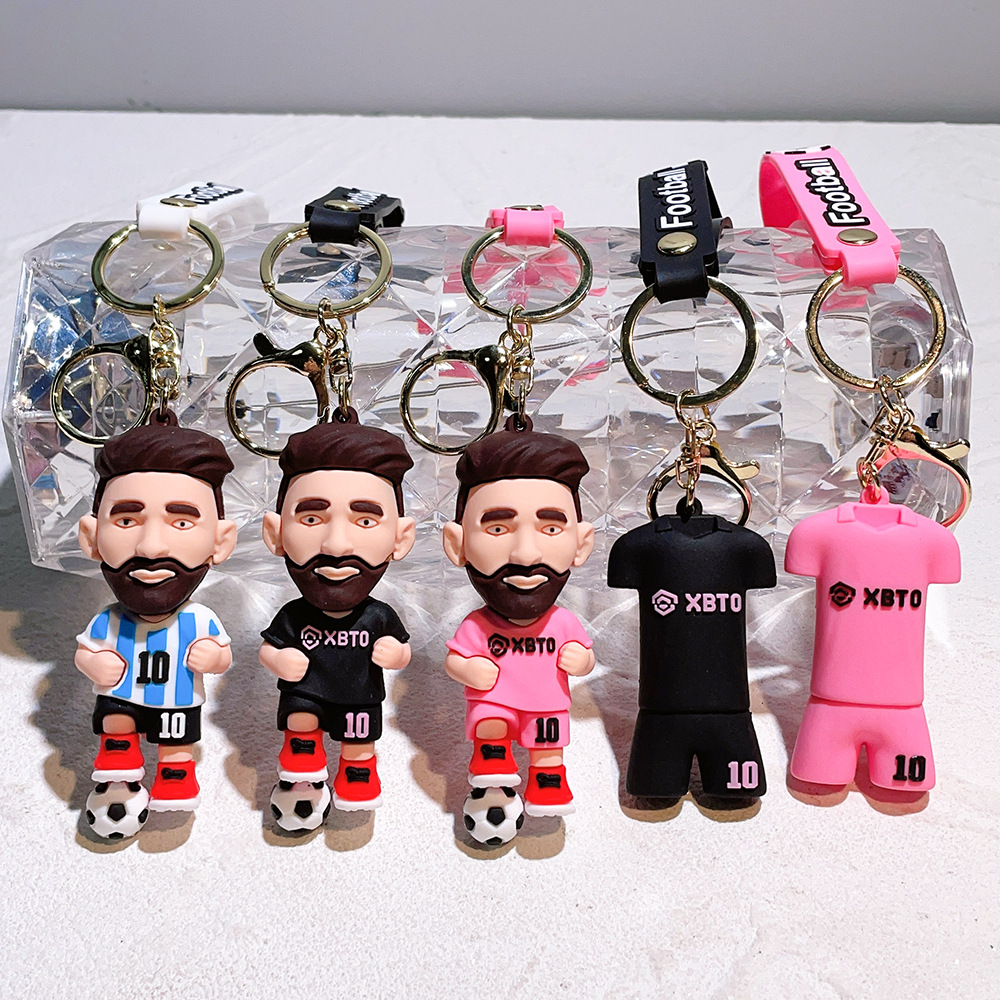 New Massey key chain Football Star jersey key chain pendant ornaments car key chain push small gift