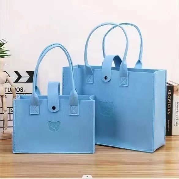 New Bear felt handbag multi-purpose handbag simple solid color tote bag shopping large capacity portable bag