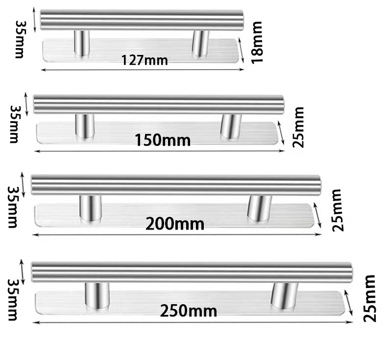 ステンレス鋼ネイルフリー強力な自己粘着モダンなシンプルなワードローブキャビネット引き出しドアハンドル強粘着家の装飾|undefined