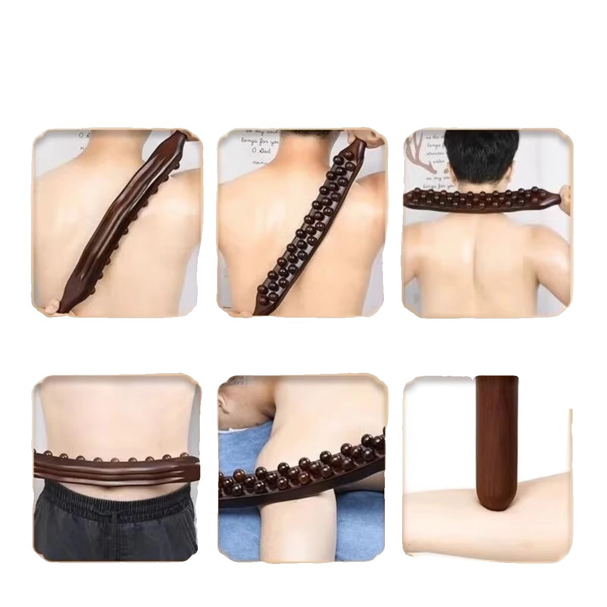 Rolling tendon stick 35 beads massage scraping stick rolling meridian stick whole body dredging and kneading abdomen rolling tendon stick pushing back wholesale